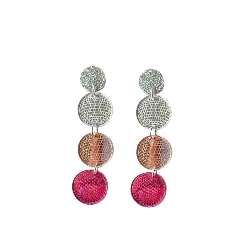 New Exaggerate Personality Bohemia Long Multi-color Round Mirror Acrylic Disco Ball Earrings Suitable for Women Gift To Her
New Exaggerate Personality Bohemia Long Multi-color Round Mirror Acrylic Disco Ball Earrings Suitable for Women Gift To Her