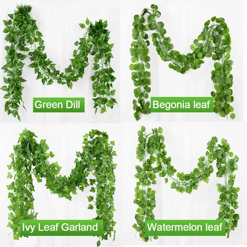 12String Artificial Plants Rattan 2M Home Decor Artificial Ivy Leaf Hanging Vine Family Garden Decoration DIY Fake Wreath Leaves
12String Artificial Plants Rattan 2M Home Decor Artificial Ivy Leaf Hanging Vine Family Garden Decoration DIY Fake Wreath Leaves