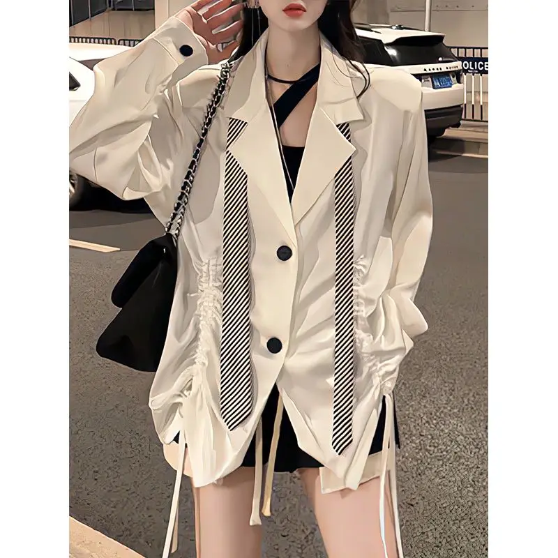 Hikigawa Summer Chic Fashion Blouse Turn Down Collar Vintage Drawstring Elegant Shirt All Match Casual Blusas Mujer De Moda
Hikigawa Summer Chic Fashion Blouse Turn Down Collar Vintage Drawstring Elegant Shirt All Match Casual Blusas Mujer De Moda