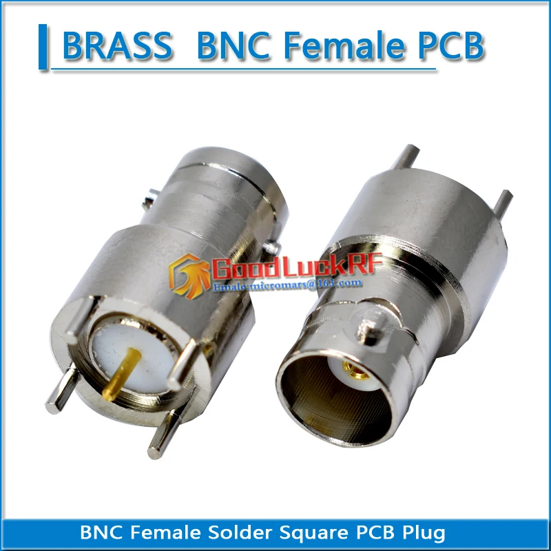 Q9 BNC Female Plug solder cup Square PCB 4 needle 50 ohm Nickel Plated Brass RF Connector Coaxial Adapters
Q9 BNC Female Plug solder cup Square PCB 4 needle 50 ohm Nickel Plated Brass RF Connector Coaxial Adapters