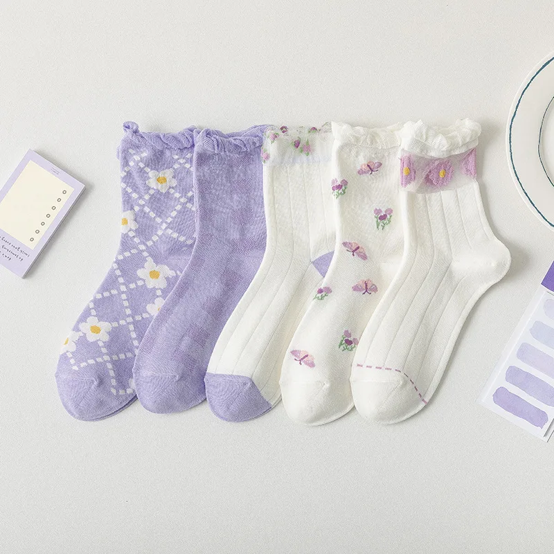 Frilly Socks for Women Girls Japanese Kawaii Cute Lolita Lace Ruffle Socks Cotton Breathable Harajuku Retro Streetwear Crew Sock 
Frilly Socks for Women Girls Japanese Kawaii Cute Lolita Lace Ruffle Socks Cotton Breathable Harajuku Retro Streetwear Crew Sock