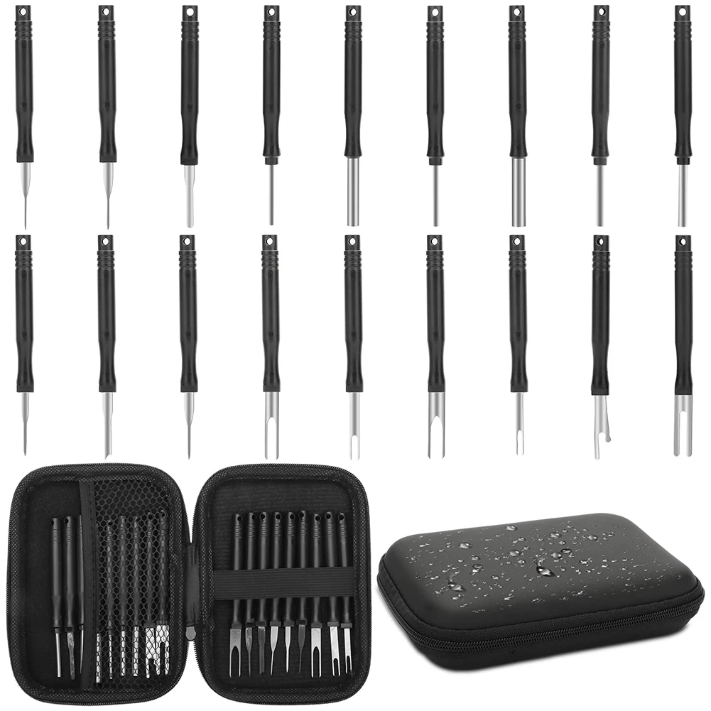 18PS Car Cable Plug Removal Tool Pin Extractor Repair Remover Key Tools With Box For Audio Repair Navigation Tail Wiring Harness
18PS Car Cable Plug Removal Tool Pin Extractor Repair Remover Key Tools With Box For Audio Repair Navigation Tail Wiring Harness