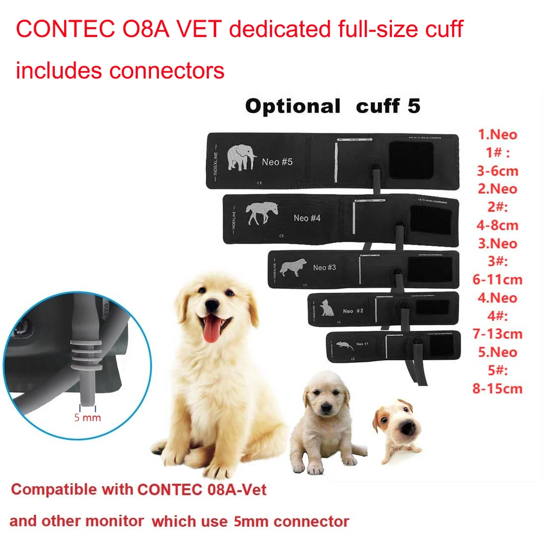 Ветеринарные манжеты для измерения артериального давления животных CONTEC08A 5 типов