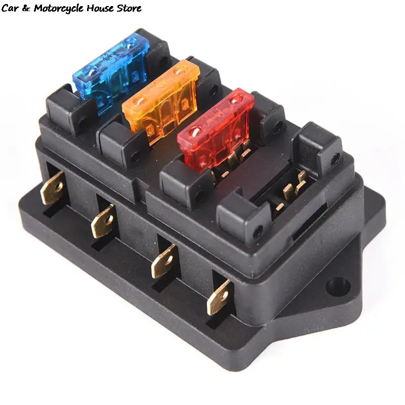 Hot sale Car 4 Way Circuit Standard ATO Blade Fuse Box Block Holder 12V/24V+4 Way Fuse 
Hot sale Car 4 Way Circuit Standard ATO Blade Fuse Box Block Holder 12V/24V+4 Way Fuse