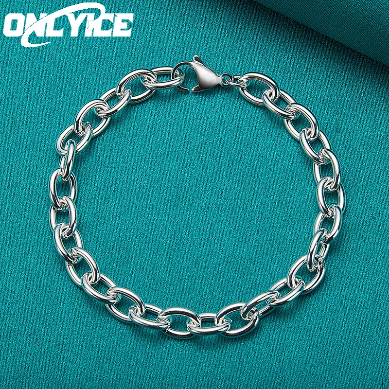 Hot Sale 925 Sterling Silver Bracelets For Women Man Fashion Exquisite Chain Wedding Party Charm Engagement Jewelry Gifts 8inch
Hot Sale 925 Sterling Silver Bracelets For Women Man Fashion Exquisite Chain Wedding Party Charm Engagement Jewelry Gifts 8inch
