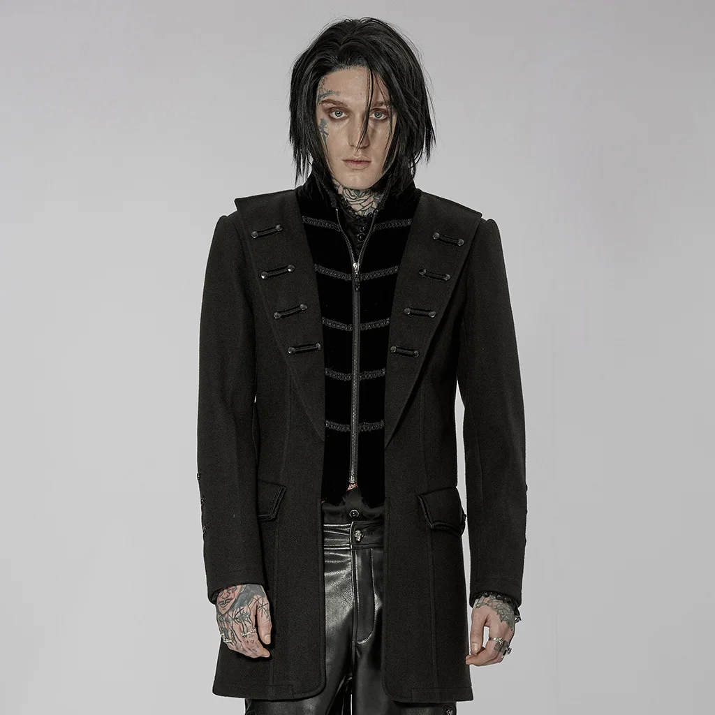 PUNKRAVE Men's Coat Goth Faux Wool Coat Fashion Handsome Thickened Knitted Fabric Casual Suit Style Jacket
PUNKRAVE Men's Coat Goth Faux Wool Coat Fashion Handsome Thickened Knitted Fabric Casual Suit Style Jacket