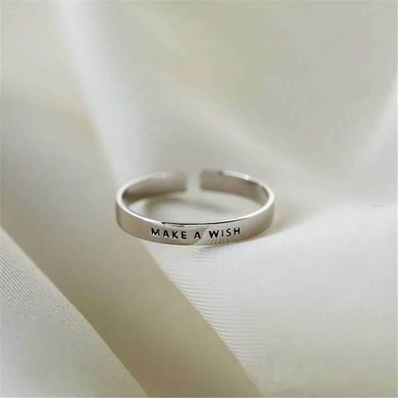 ZHIXUN Simple Make A Wish Matte Letter Ring for Women Men Retro Creative Opening Silver Color Finger Rings Party Jewelry Gifts
ZHIXUN Simple Make A Wish Matte Letter Ring for Women Men Retro Creative Opening Silver Color Finger Rings Party Jewelry Gifts