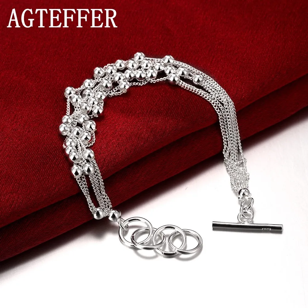 AGTEFFER 925 Sterling Silver Smooth Beads Multi-Chain Bracelet For Woman Charm Wedding Engagement Fashion Party Jewelry
AGTEFFER 925 Sterling Silver Smooth Beads Multi-Chain Bracelet For Woman Charm Wedding Engagement Fashion Party Jewelry