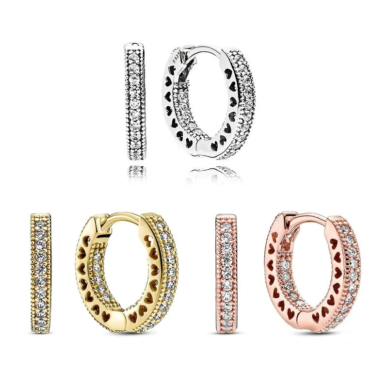 Original Moments Golden Shine Pave Heart Hoop Earrings For Women 925 Sterling Silver Wedding Gift Fashion Jewelry 
Original Moments Golden Shine Pave Heart Hoop Earrings For Women 925 Sterling Silver Wedding Gift Fashion Jewelry