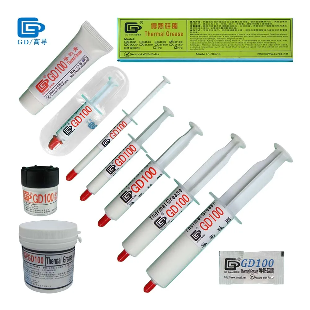 GD100 Silicone Thermal Paste Heat Transfer Grease Heat Sink Compound CPU Processor GPU Chip Notebook Cooling Syringe 1.094 W/M-K
GD100 Silicone Thermal Paste Heat Transfer Grease Heat Sink Compound CPU Processor GPU Chip Notebook Cooling Syringe 1.094 W/M-K