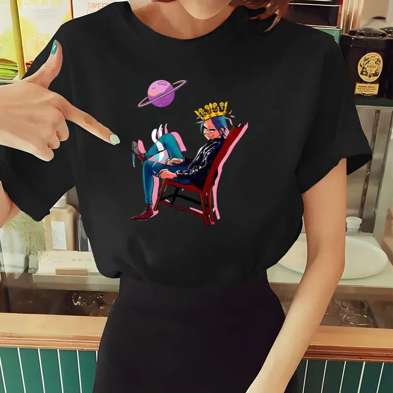 Футболка с музыкальной группой Gorillaz женская летняя модная футболка коротким