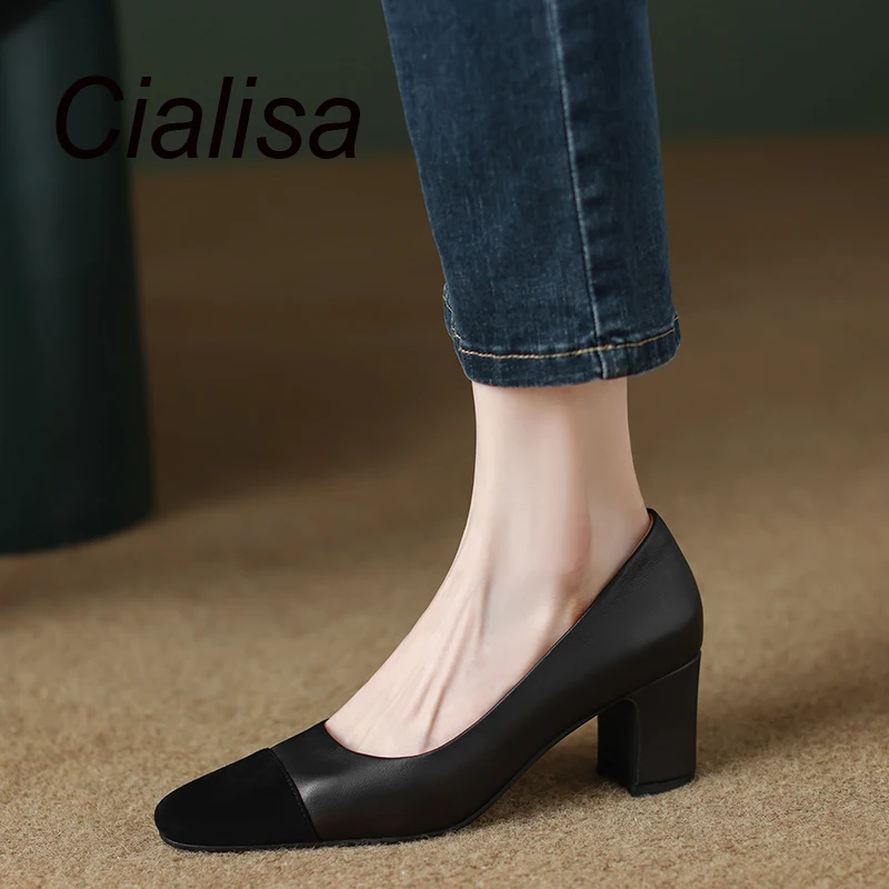 Cialisa Sheepskin Pumps Newest Spring Autumn Women Shoes Elegant Round Toe Patchwork Handmade Slip-On High Heels Footwear Black
Cialisa Sheepskin Pumps Newest Spring Autumn Women Shoes Elegant Round Toe Patchwork Handmade Slip-On High Heels Footwear Black
