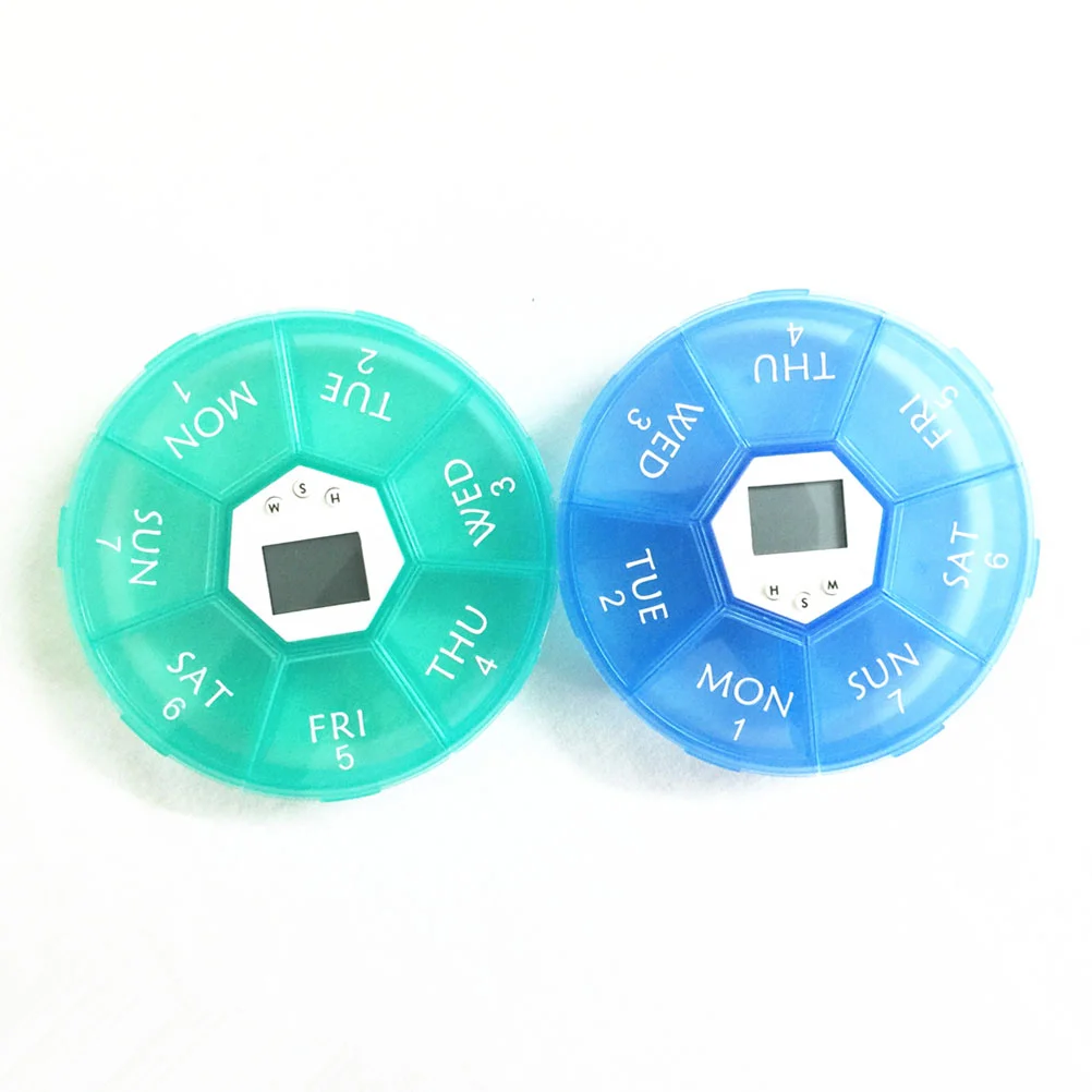 2pcs 7 Days Boxes Dispenser with Reminder Alarm Digital Container Timer Reminder Compartment Weekly Vitamin Oil Storage
2pcs 7 Days Boxes Dispenser with Reminder Alarm Digital Container Timer Reminder Compartment Weekly Vitamin Oil Storage