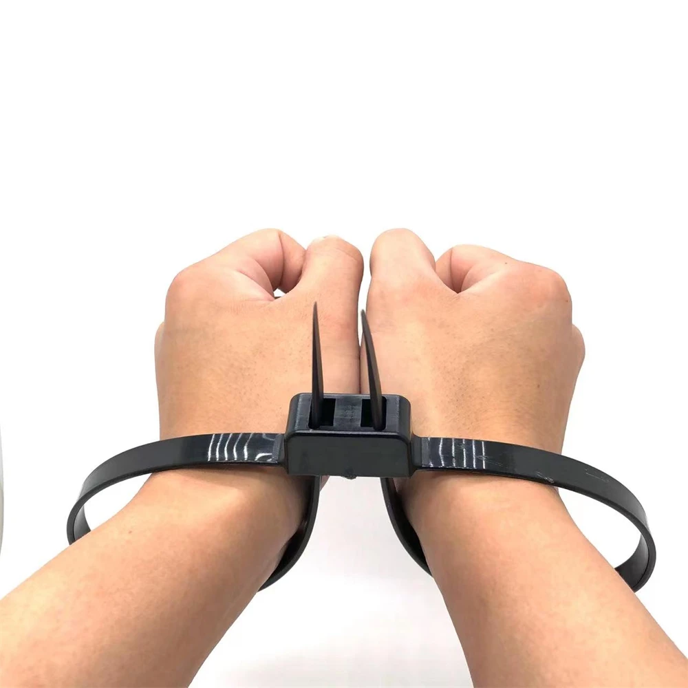 

12mmx700mm Plastic Police Handcuffs Double Flex Cuff Disposable Handcuffs Zip tTie Self-Locking Plastic Nylon Cable Ties