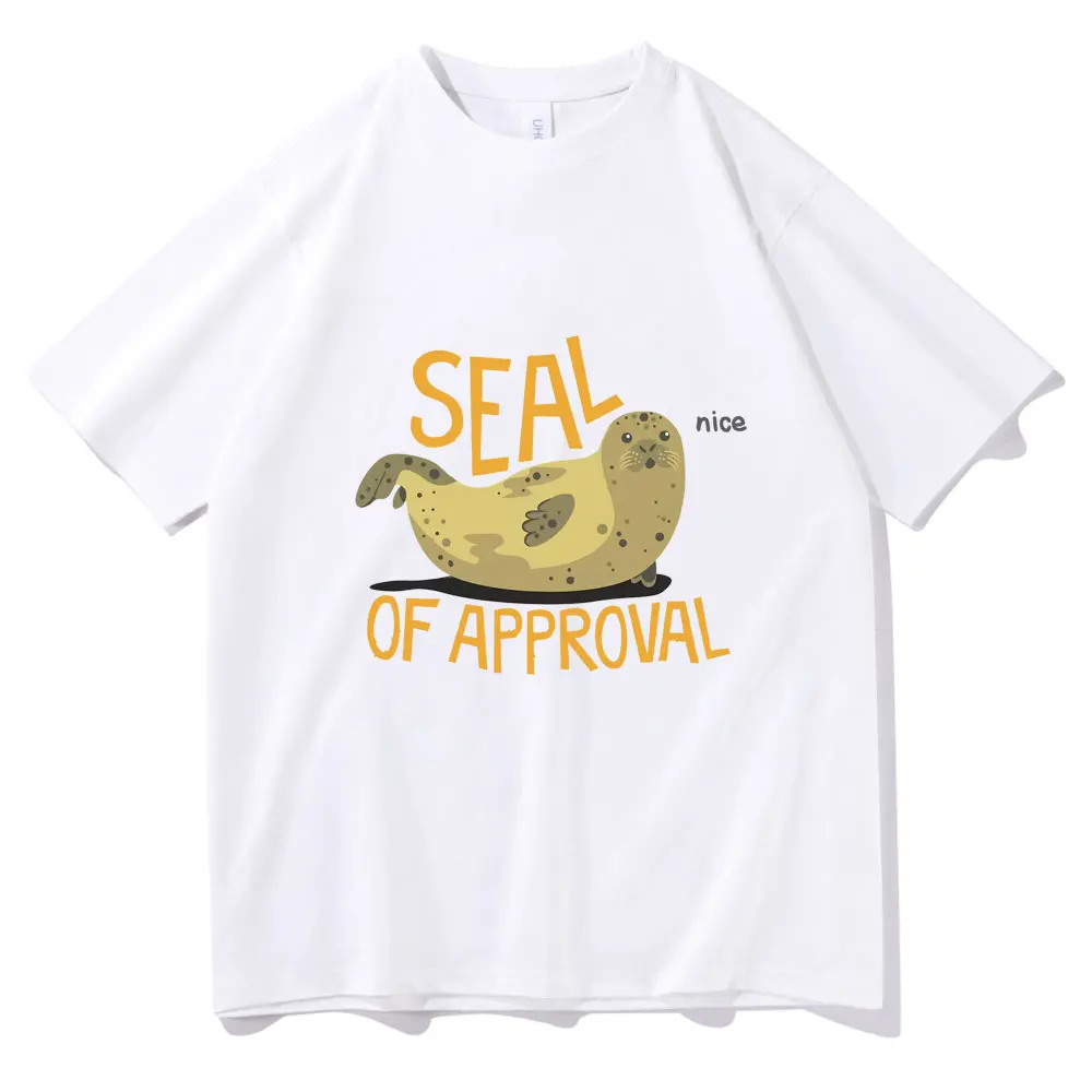 Seal of Approval Print Tshirt Seal Pattern Funny Cute Tees Fashion Oversized Men Women T-shirt Man Birthday Gift Give Away Tops
Seal of Approval Print Tshirt Seal Pattern Funny Cute Tees Fashion Oversized Men Women T-shirt Man Birthday Gift Give Away Tops