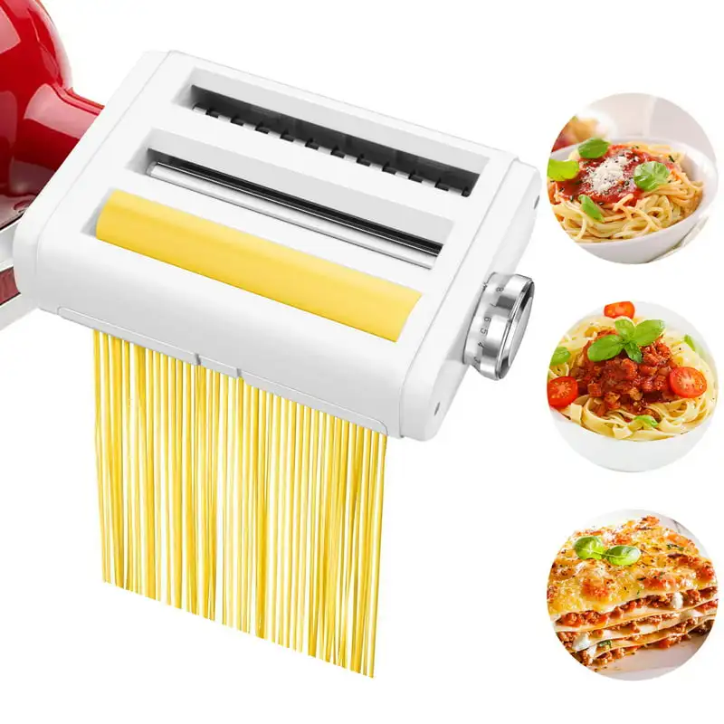Maker Attachment 3 in 1 Set for KitchenAid Stand Mixers, with Pasta Sheet Roller, Spaghetti Cutter, Fettuccine Cutter Maker Acce 
Maker Attachment 3 in 1 Set for KitchenAid Stand Mixers, with Pasta Sheet Roller, Spaghetti Cutter, Fettuccine Cutter Maker Acce