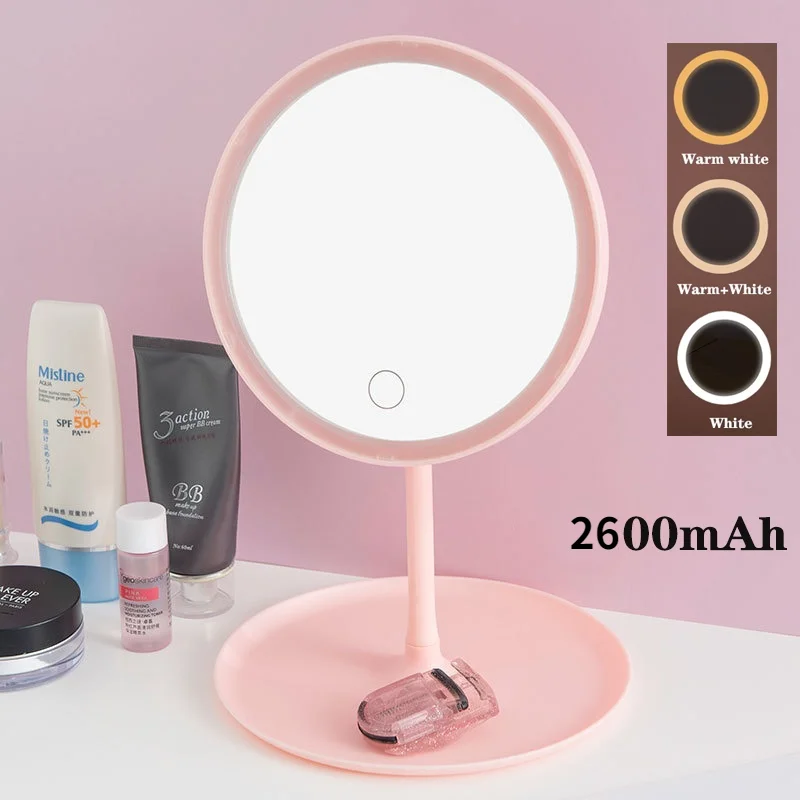 LED Makeup Mirror Light Vanity Lights Touchable Dimming Three Color Light USB Rechargeable With Light Mirrors Bedroom Mirror
LED Makeup Mirror Light Vanity Lights Touchable Dimming Three Color Light USB Rechargeable With Light Mirrors Bedroom Mirror
