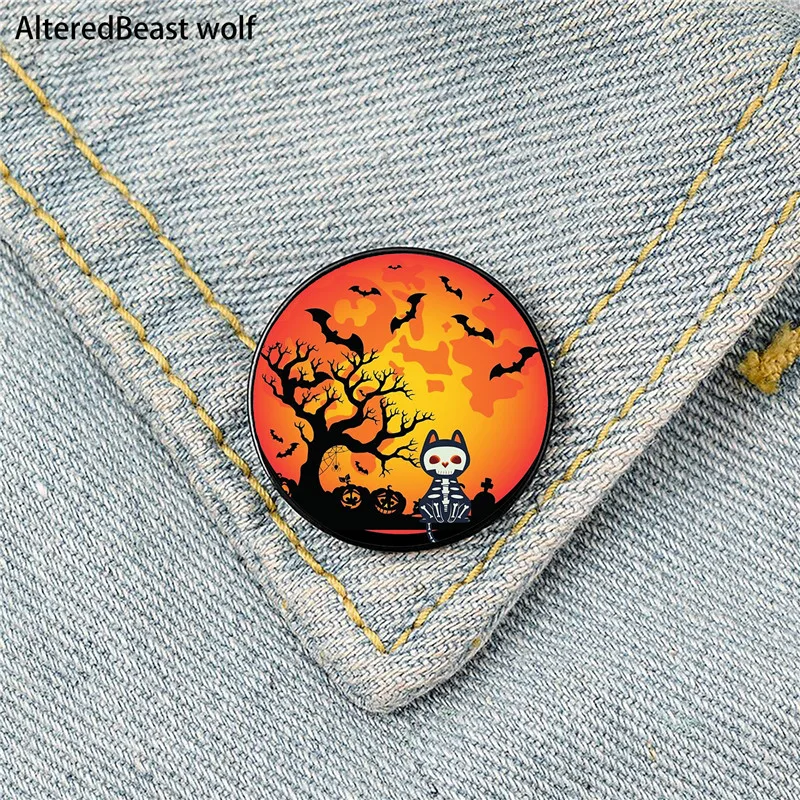 Cat Skeleton Printed Pin Custom cute Brooches Shirt Lapel teacher tote Bag backpacks Badge Cartoon gift brooches pins for women
Cat Skeleton Printed Pin Custom cute Brooches Shirt Lapel teacher tote Bag backpacks Badge Cartoon gift brooches pins for women