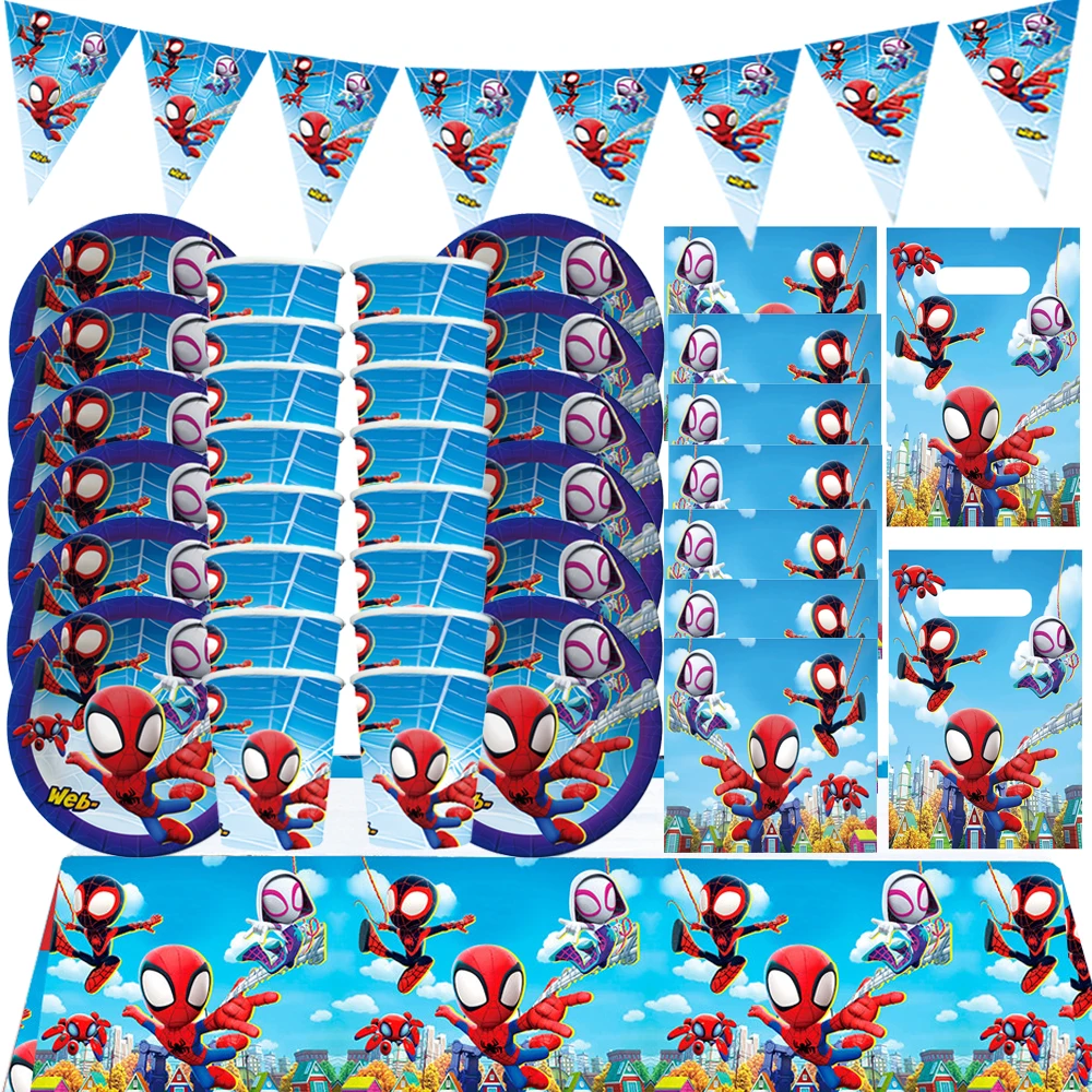 Spidey and His Amazing Friends Party Decoration Disposable Tableware Superhero Baby Shower Birthday Decor Kids Party Supplies
Spidey and His Amazing Friends Party Decoration Disposable Tableware Superhero Baby Shower Birthday Decor Kids Party Supplies