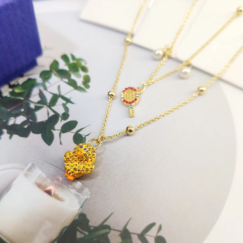 Swan Line Friends Necklace Yellow Chick Tennis Pendant Trendy Fine Jewelry Clear Crystal Pearl Necklace
Swan Line Friends Necklace Yellow Chick Tennis Pendant Trendy Fine Jewelry Clear Crystal Pearl Necklace