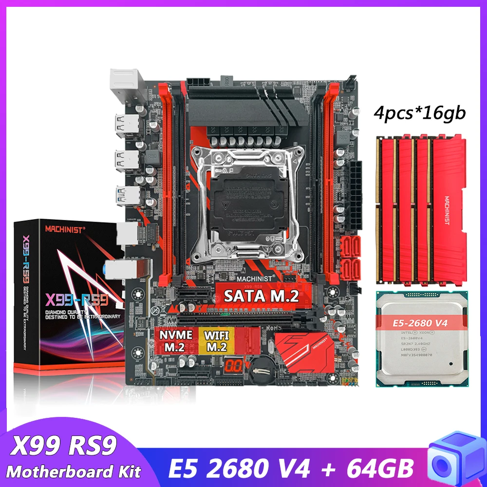 MACHINIST X99 Motherboard Combo With Xeon E5 2680 V4 CPU and 4pcs*16gb= 64GB DDR4 RAM Memory Kit LGA 2011-3 Processor Set
MACHINIST X99 Motherboard Combo With Xeon E5 2680 V4 CPU and 4pcs*16gb= 64GB DDR4 RAM Memory Kit LGA 2011-3 Processor Set