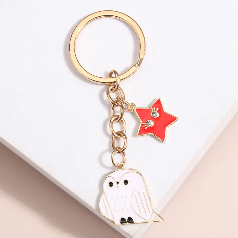 Cartoon Enamel Keychain Owl Bird Star Key Ring Pentagram Key Chains Animal Gifts For Women Men Handbag Accessorie DIY Jewelry
Cartoon Enamel Keychain Owl Bird Star Key Ring Pentagram Key Chains Animal Gifts For Women Men Handbag Accessorie DIY Jewelry
