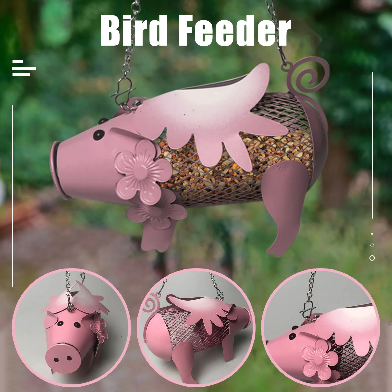 Outdoor Wild Bird Feeder Metal Hanging Bird Feeders Seed Decorative Cute Pig Shape Bird Feeder Food Dispenser Food Box
Outdoor Wild Bird Feeder Metal Hanging Bird Feeders Seed Decorative Cute Pig Shape Bird Feeder Food Dispenser Food Box