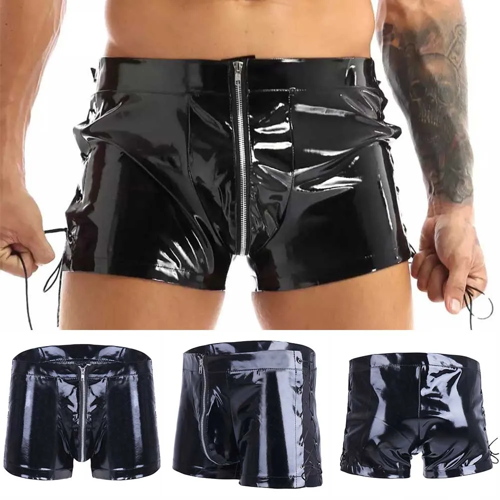 Fashion Cool Boxer Briefs Mens PVC Leather Wet Look Silky Shiny Zip Bulge Bag Pouch Shorts Gays Underwear Clubwear Swimwear
Fashion Cool Boxer Briefs Mens PVC Leather Wet Look Silky Shiny Zip Bulge Bag Pouch Shorts Gays Underwear Clubwear Swimwear
