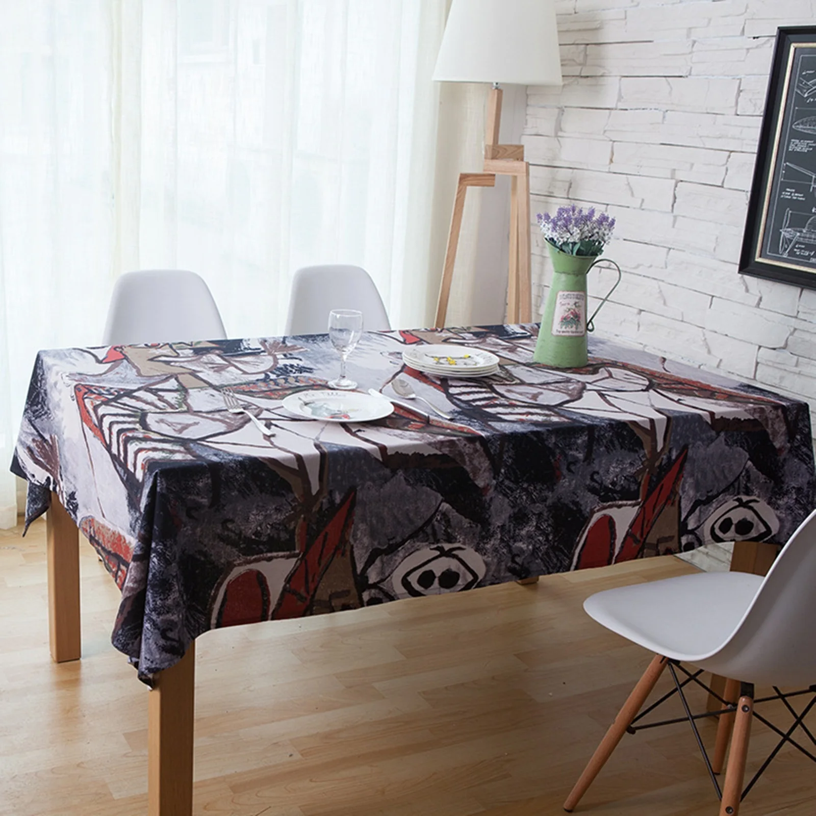Cotton Tablecloths, Waterproof Table Covers Art Style Gray Dining Table Coffee Table Deco
Cotton Tablecloths, Waterproof Table Covers Art Style Gray Dining Table Coffee Table Deco