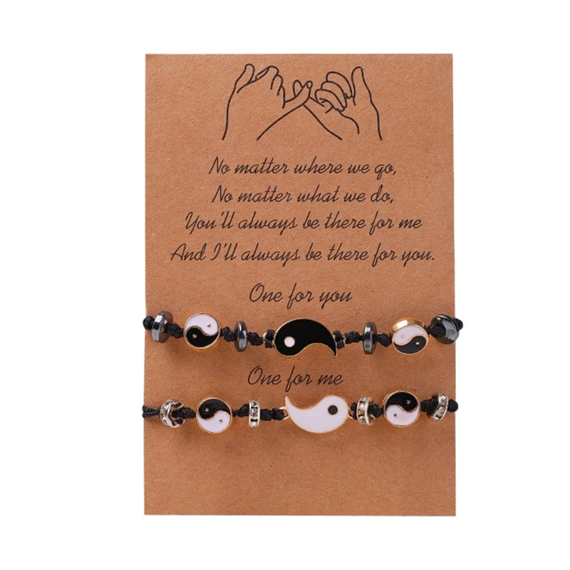 41XF 2X Matching Yin Yang for chi Bracelet Set Hand Woven Adjustable Bracelets for Creative Jewelry Gift for Relatives Lo
41XF 2X Matching Yin Yang for chi Bracelet Set Hand Woven Adjustable Bracelets for Creative Jewelry Gift for Relatives Lo