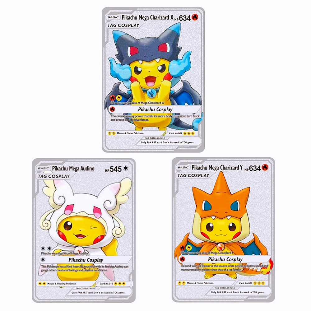 Iron Pokemon Cards Silver Metal Pokemon Letters Charizard Pikachu Mewtwo Vmax GX Anime Game Collection Cards Children's Gifts
Iron Pokemon Cards Silver Metal Pokemon Letters Charizard Pikachu Mewtwo Vmax GX Anime Game Collection Cards Children's Gifts