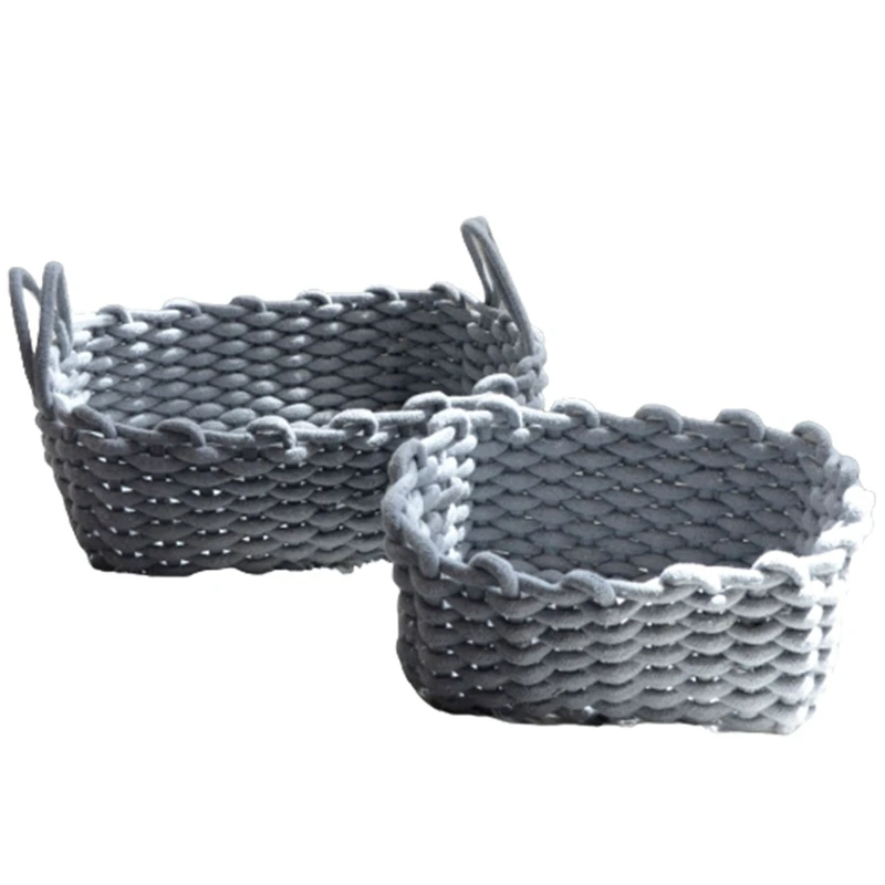 2Pcs Desktop Woven Cotton Rope Storage Basket Simple Snacks Cosmetic Box Blanket Laundry Toy Storage Basket
2Pcs Desktop Woven Cotton Rope Storage Basket Simple Snacks Cosmetic Box Blanket Laundry Toy Storage Basket