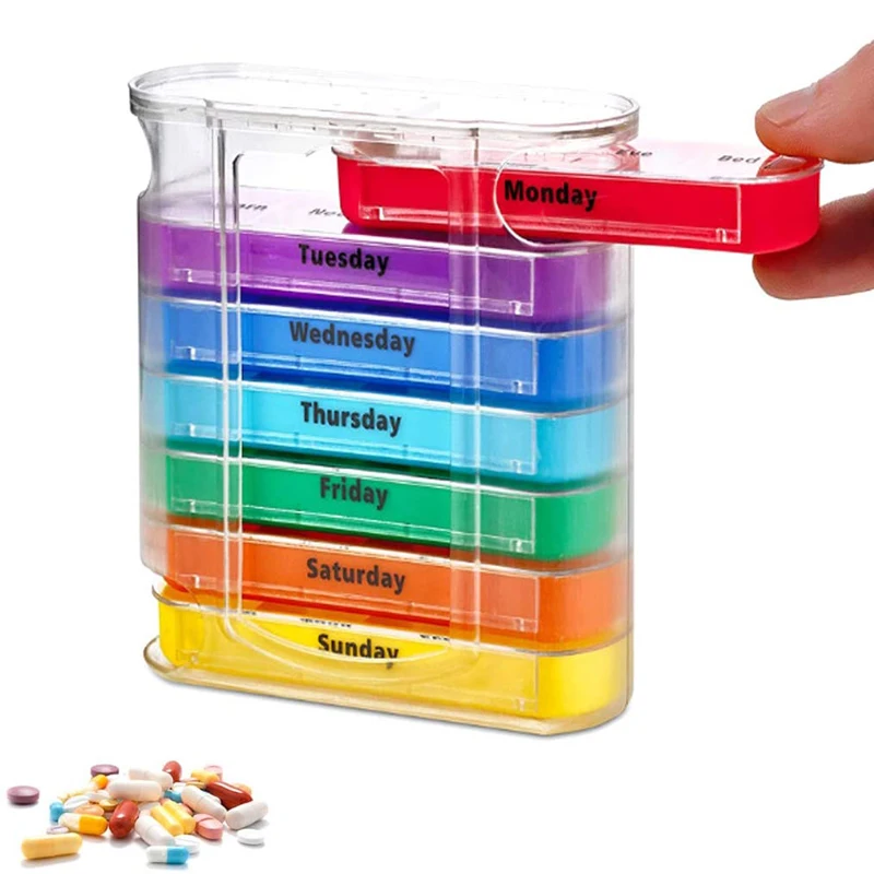 Weekly 7 Days Pill Box 28 Compartments Pill Organizer Plastic Medicine Storage Dispenser Cutter Drug Cases for Home Travel
Weekly 7 Days Pill Box 28 Compartments Pill Organizer Plastic Medicine Storage Dispenser Cutter Drug Cases for Home Travel