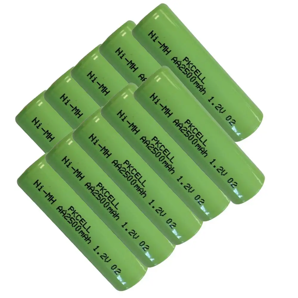 10Pcs PKCELL AA Rechargeable Batteries Ni-MH 2500mAh 1.2V NiMH Battery Industries Bateria Flat Top
10Pcs PKCELL AA Rechargeable Batteries Ni-MH 2500mAh 1.2V NiMH Battery Industries Bateria Flat Top