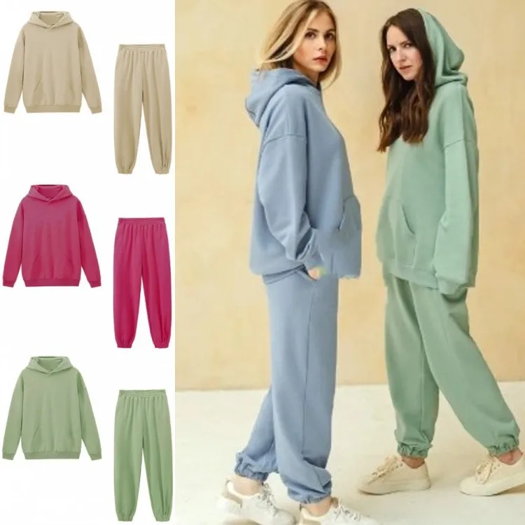 New Suit Autumn Winter Hoodie Jacket with Thickened Two-piece Pant Suit Casual Loose Full Length Sets Womens Purple Green 
New Suit Autumn Winter Hoodie Jacket with Thickened Two-piece Pant Suit Casual Loose Full Length Sets Womens Purple Green