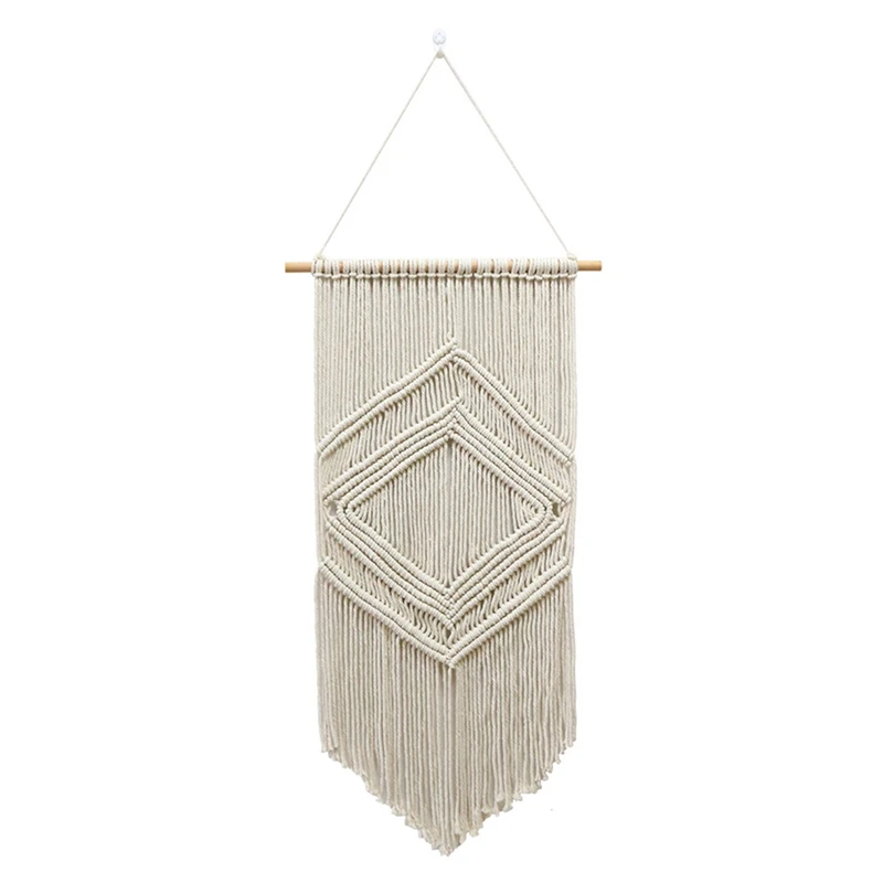 Bohemian Macrame Wall Hanging Diamond-Shaped Tapestry Beige Hand-Woven Tassel Home Bedroom Backdrop Wall Art Decoration
Bohemian Macrame Wall Hanging Diamond-Shaped Tapestry Beige Hand-Woven Tassel Home Bedroom Backdrop Wall Art Decoration
