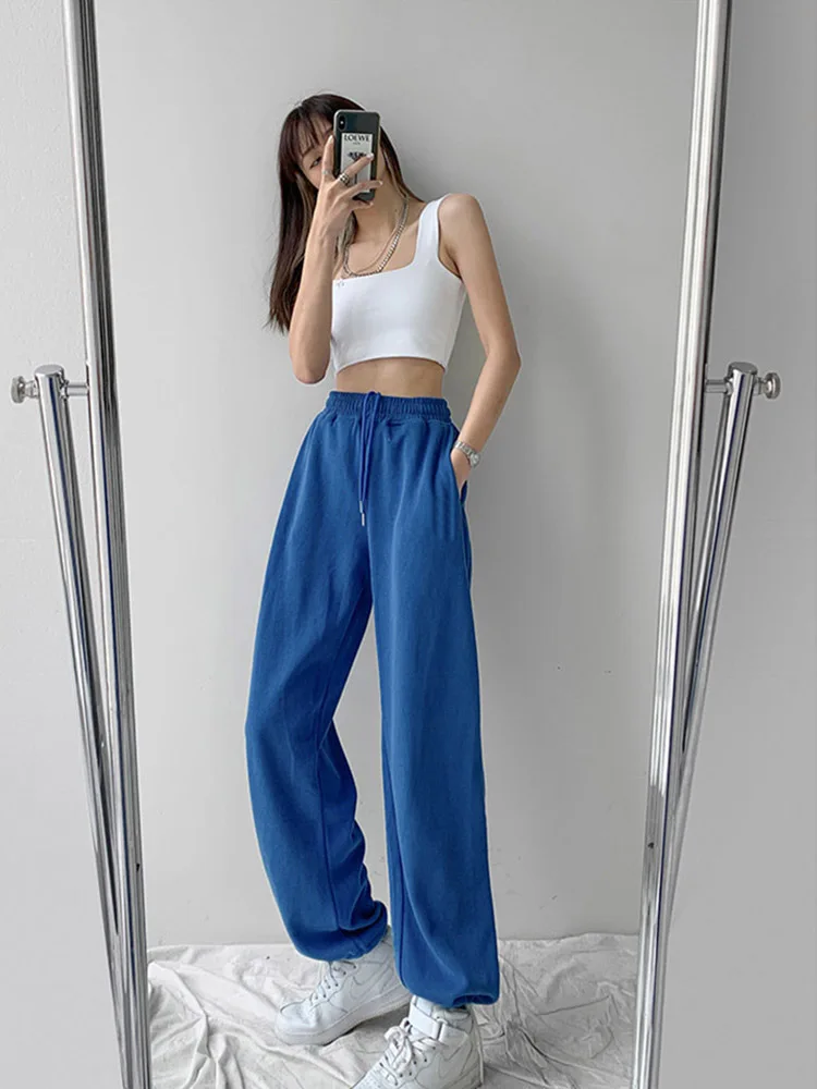 Summer Baggy Pants High Waist Jogger Wide Leg Trousers Spring Women's Sports Pants Summer Sweatpants Blue Sweatpants For Women
Summer Baggy Pants High Waist Jogger Wide Leg Trousers Spring Women's Sports Pants Summer Sweatpants Blue Sweatpants For Women