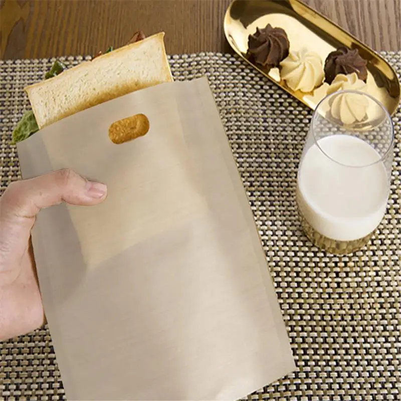 

Pcsset Reusable Toaster Bag PTFE Non Stick Bread Bag Sandwich Bags Fiberglass Toast Microwave Heating Pastry Tools