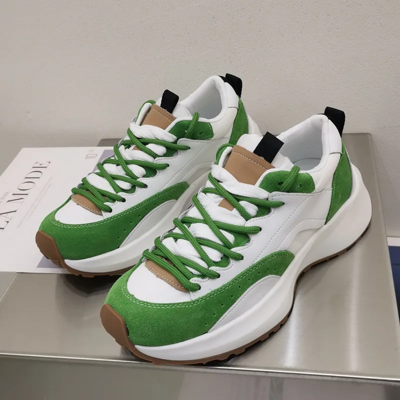 Candy Colors Leather Color-blocking Non-slip Breathable Thick-bottomed Platform Sports Casual Shoes Increase Old Shoes for Women
Candy Colors Leather Color-blocking Non-slip Breathable Thick-bottomed Platform Sports Casual Shoes Increase Old Shoes for Women