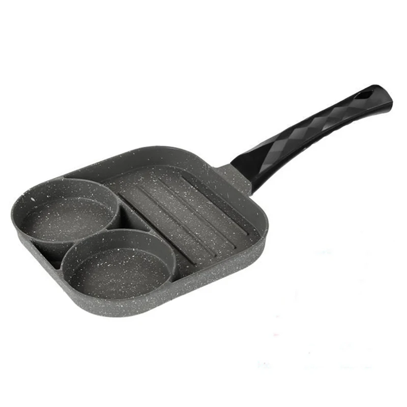 

Жареная сковорода Hot-2 отверстия для яиц с деревянной ручкой для газовой плиты и индукционной плиты антипригарное покрытие сковорода для яи...