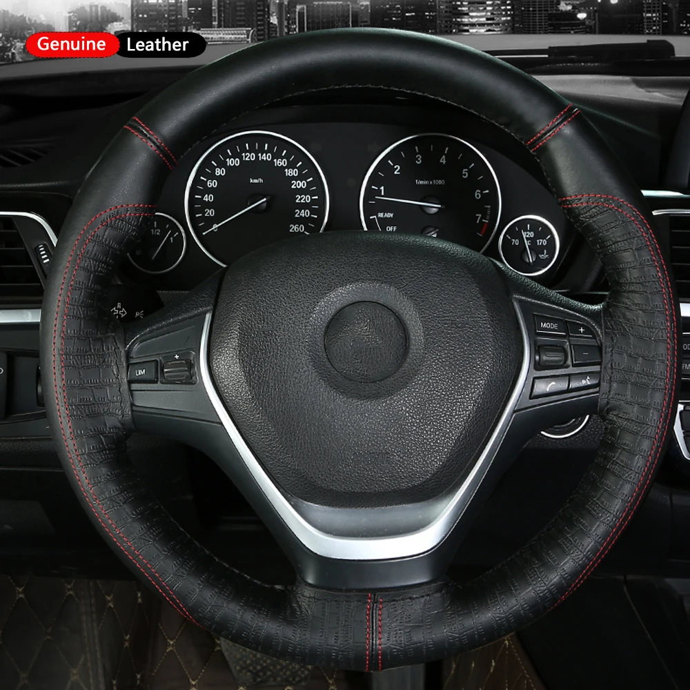 Embossing process Luxury Genuine Leather Car Steering Wheel Cover Non-Slip Wear-resistant Interior Accessories15 Inch /38CM
Embossing process Luxury Genuine Leather Car Steering Wheel Cover Non-Slip Wear-resistant Interior Accessories15 Inch /38CM