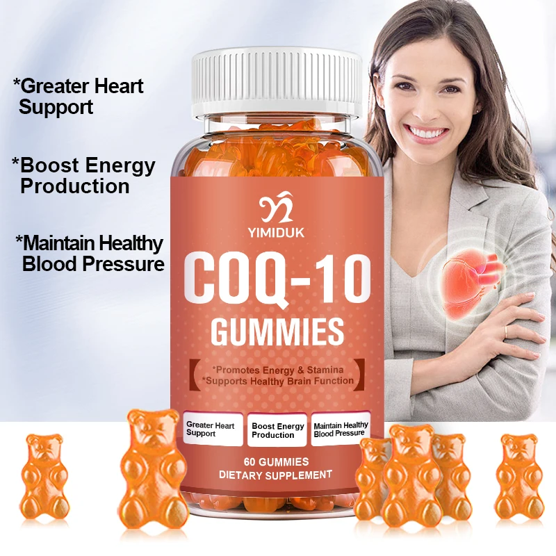 

COQ10 Coenzyme Q10 Zinc Gummies, Vitamin B3 Supports Heart & Blood Vessels Health and Cellular Energy Production Liver Detox