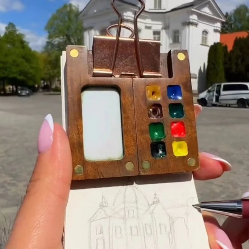 Portable Travel Wooden Handmade 8/15 Grid 0.5ml Watercolor Paint Palette Oil Paint Tray Box Mini Empty Box Art Painting Supplies
Portable Travel Wooden Handmade 8/15 Grid 0.5ml Watercolor Paint Palette Oil Paint Tray Box Mini Empty Box Art Painting Supplies