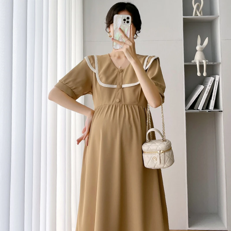 Nursing Dress for Mommy 2022 Summer New Fashion Simple Sweet Pregnancy Clothes Plus Size Elegant Solid Color Maternity Dresses
Nursing Dress for Mommy 2022 Summer New Fashion Simple Sweet Pregnancy Clothes Plus Size Elegant Solid Color Maternity Dresses