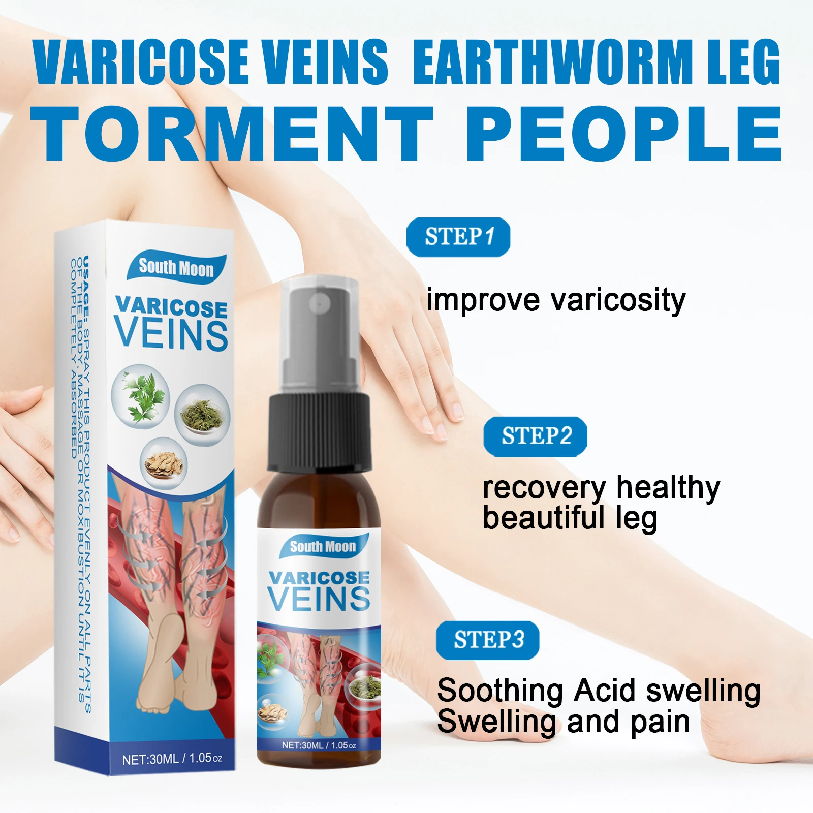 30ml Venous Varicose Massage Treatment Spray To Smooth Blood Vessels Bulge Earthworm Leg Activating Spray Legs Care Lotion
30ml Venous Varicose Massage Treatment Spray To Smooth Blood Vessels Bulge Earthworm Leg Activating Spray Legs Care Lotion