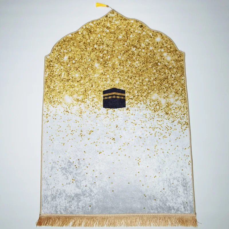 3D Profiled Gold Diamond Velvet Prayer Mat Tassel Carpet Rug Non-slip Soft Prayer Mat for Muslim Worship Pad Eid Ramadan Gifts
3D Profiled Gold Diamond Velvet Prayer Mat Tassel Carpet Rug Non-slip Soft Prayer Mat for Muslim Worship Pad Eid Ramadan Gifts