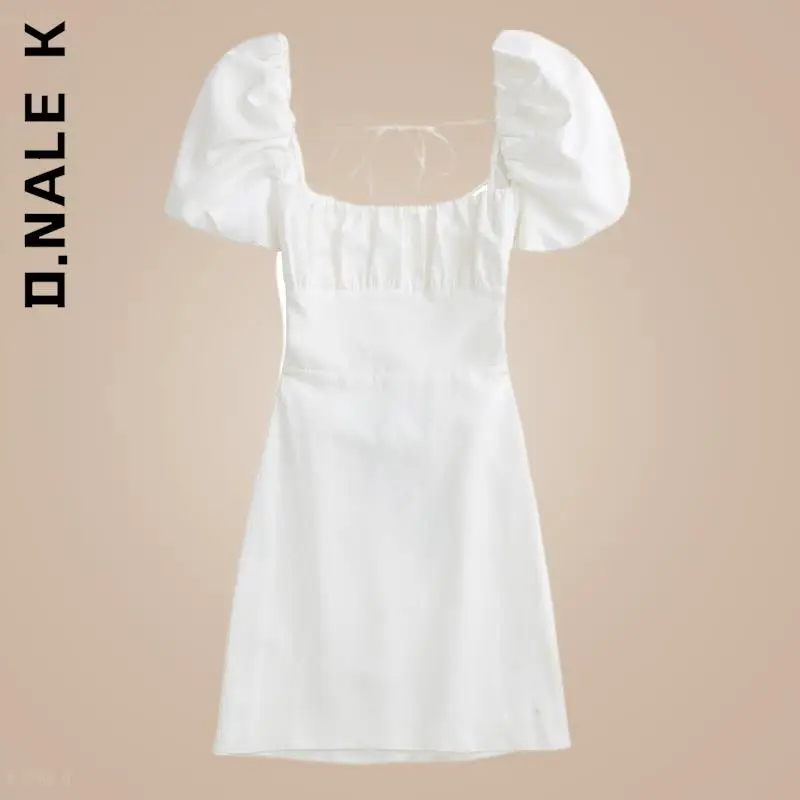 D.Nale K Women Dress 2022 Fashion Linen Blend Neck Short White Dress Female Square Sleeves Backless Crossover Dress For Women
D.Nale K Women Dress 2022 Fashion Linen Blend Neck Short White Dress Female Square Sleeves Backless Crossover Dress For Women
