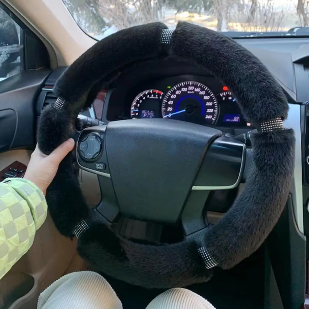 Rhinestone Steering Wheel Cover Non-slip Easy to Install Wear-resistant Universal Anti-scratch Plush Fashion Auto Parts for Car
Rhinestone Steering Wheel Cover Non-slip Easy to Install Wear-resistant Universal Anti-scratch Plush Fashion Auto Parts for Car