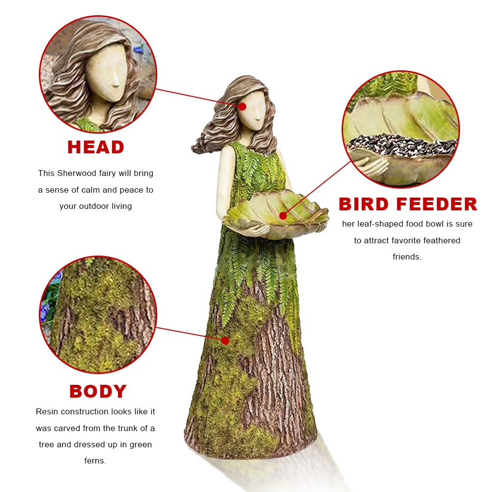 2 In 1 Sherwood Fern Resin Lawn Outdoor Statue Garden Decoration Crafts Sculpture Ornament With Bird Feeder Gift Fairy Statuary
2 In 1 Sherwood Fern Resin Lawn Outdoor Statue Garden Decoration Crafts Sculpture Ornament With Bird Feeder Gift Fairy Statuary