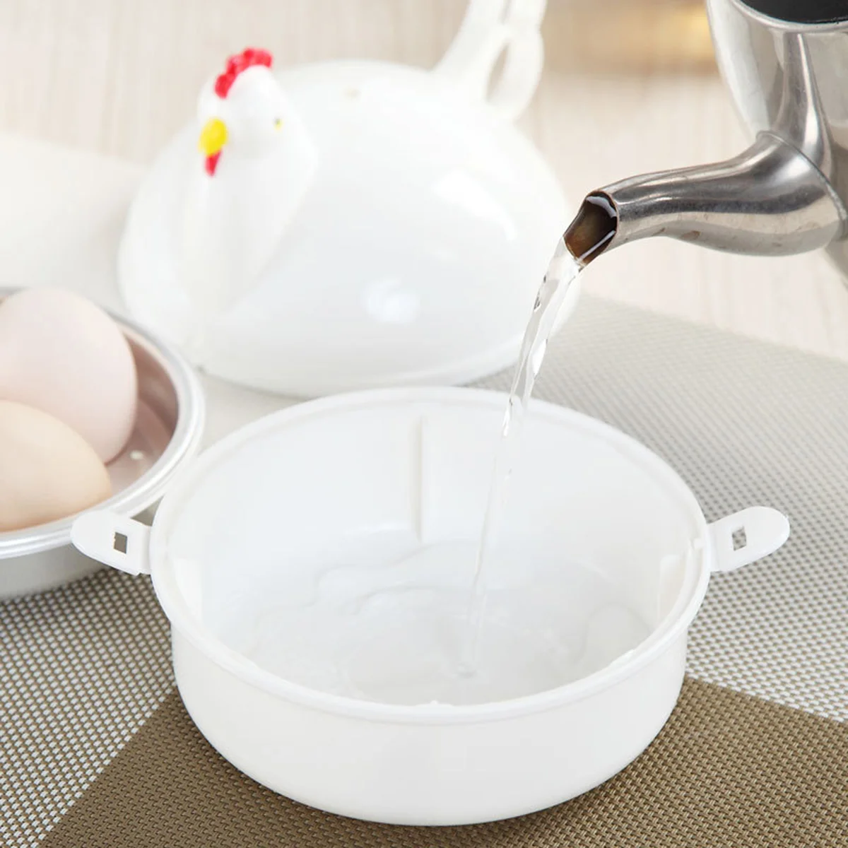 Egg Cooker Boiler Microwave Poacher Steamer Chicken Maker Shape Electric Poaching Rapid Eggs Stovetop Hard Cooking Bowl Pot
Egg Cooker Boiler Microwave Poacher Steamer Chicken Maker Shape Electric Poaching Rapid Eggs Stovetop Hard Cooking Bowl Pot